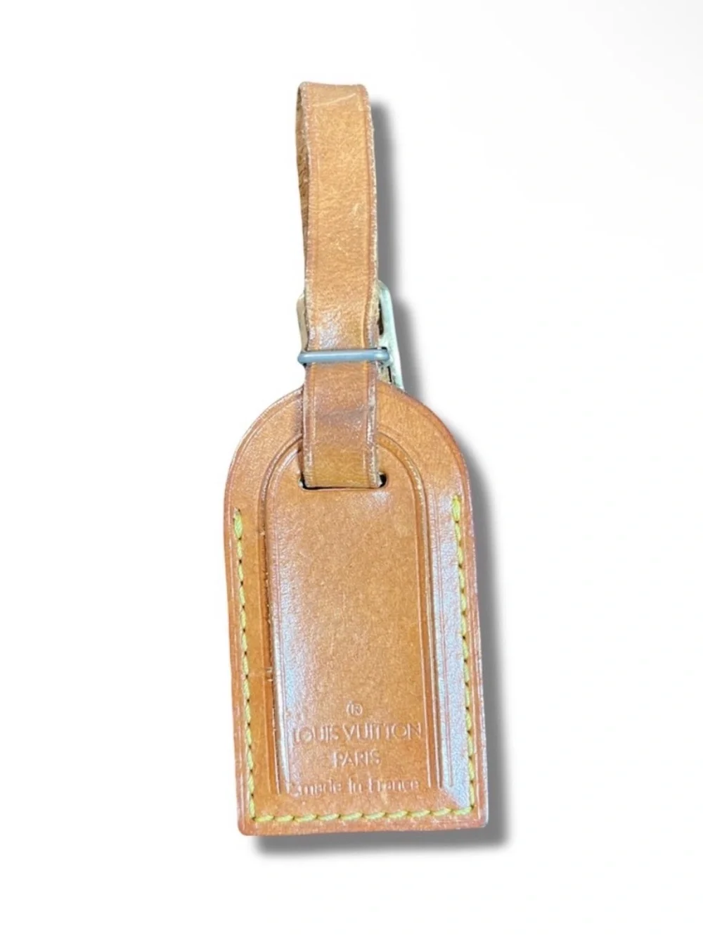 Authentic Louis Vuitton Vachetta Leather Luggage Tag Keepall Neverfull Small